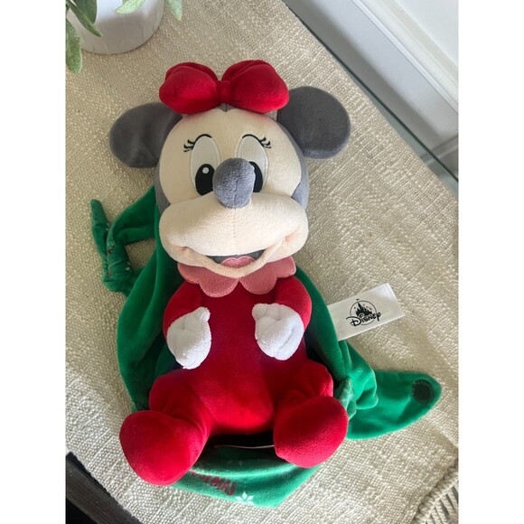 Disney Store My First Christmas Baby Minnie Mouse Plush Blanket Swaddle 12" - Picture 5 of 7